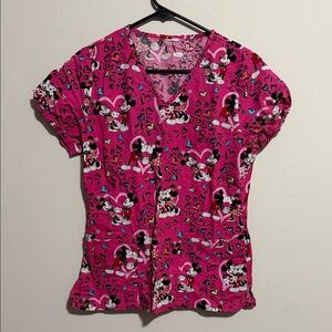 Women’s Minnie & Mickey Mouse scrub top